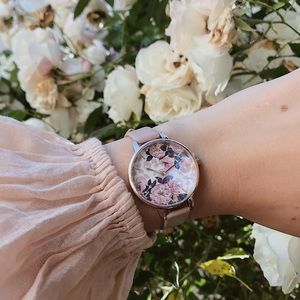 Olivia Burton Ladies Watch Pink Gold Leather